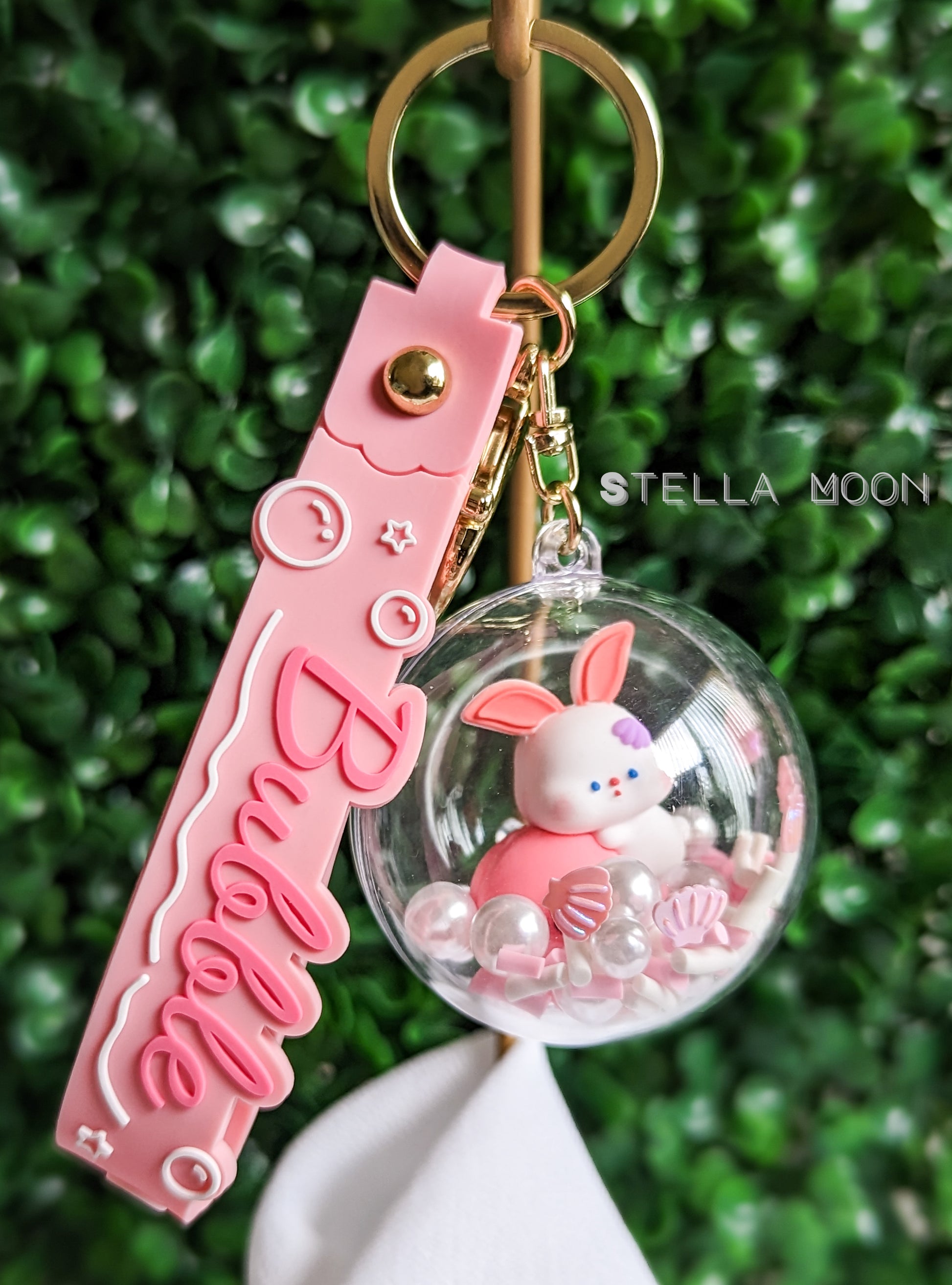 Bubble Bunny Shaker Keychain - The Stella Moon Shop