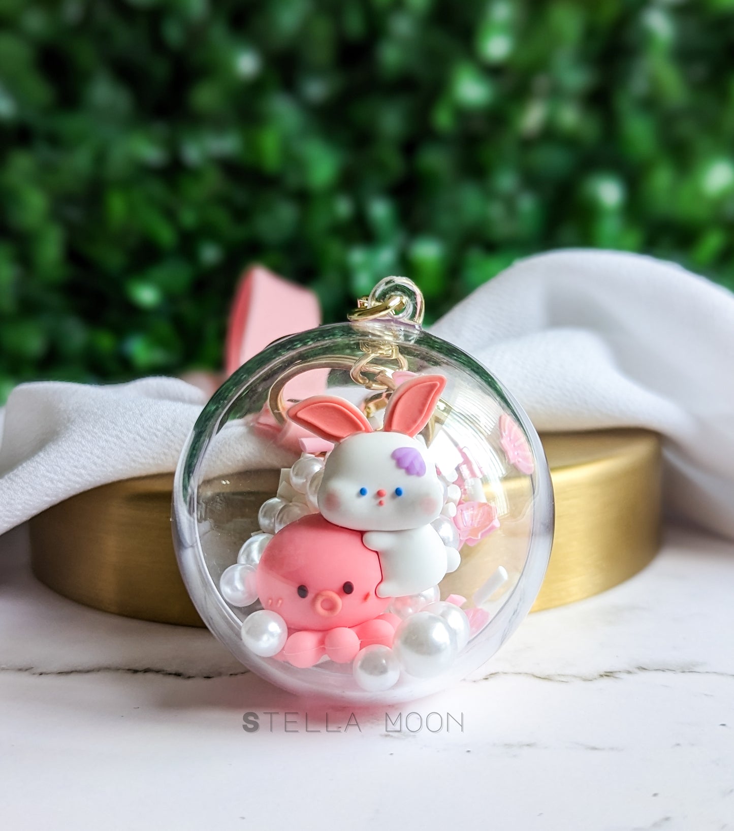 Bubble Bunny Shaker Keychain - The Stella Moon Shop