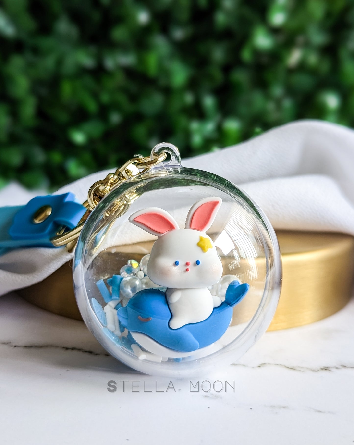 Bubble Bunny Shaker Keychain - The Stella Moon Shop