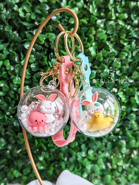 Bubble Bunny Shaker Keychain - The Stella Moon Shop