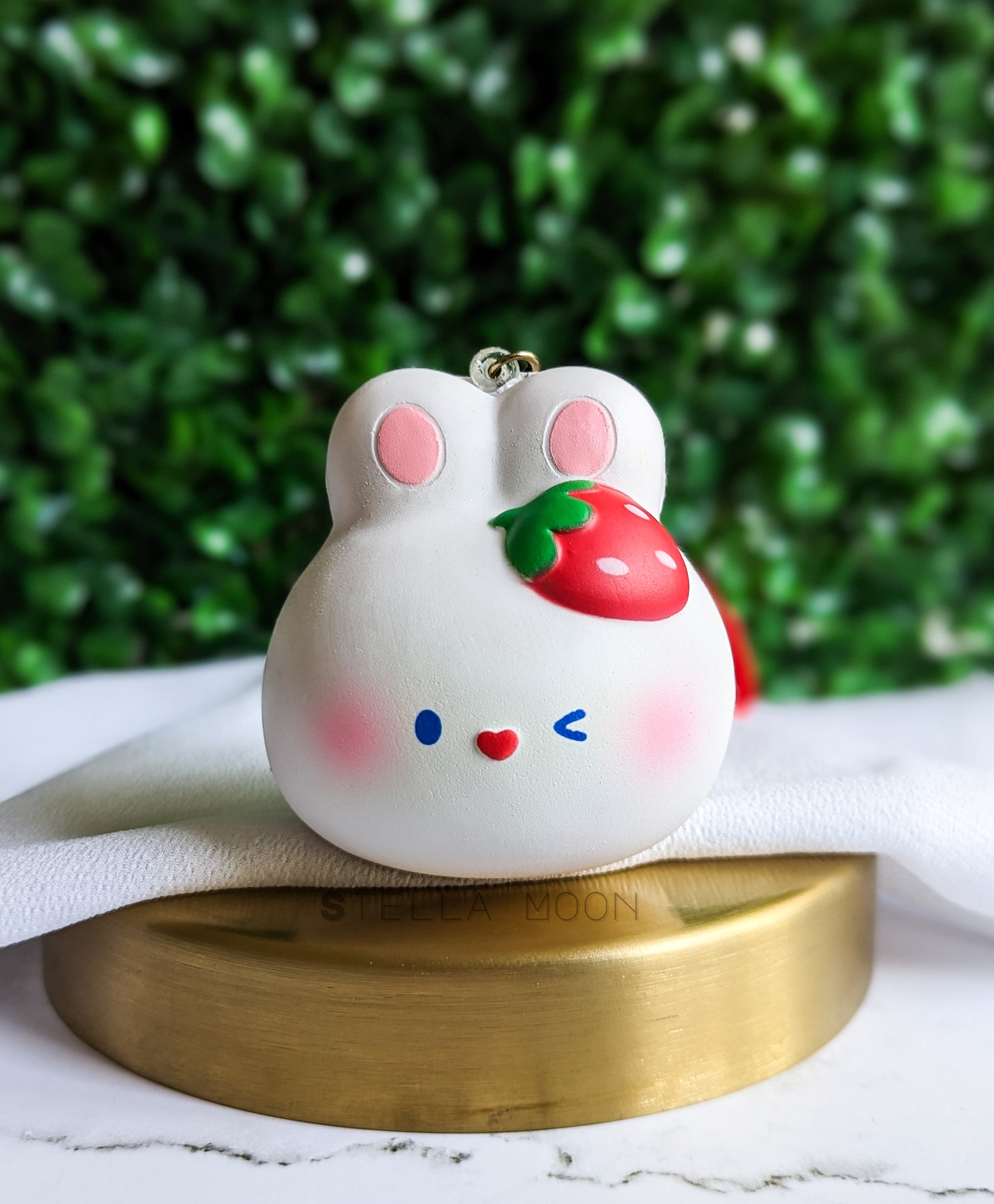 Soft Strawberry Bunny Squish Keychain - The Stella Moon Shop