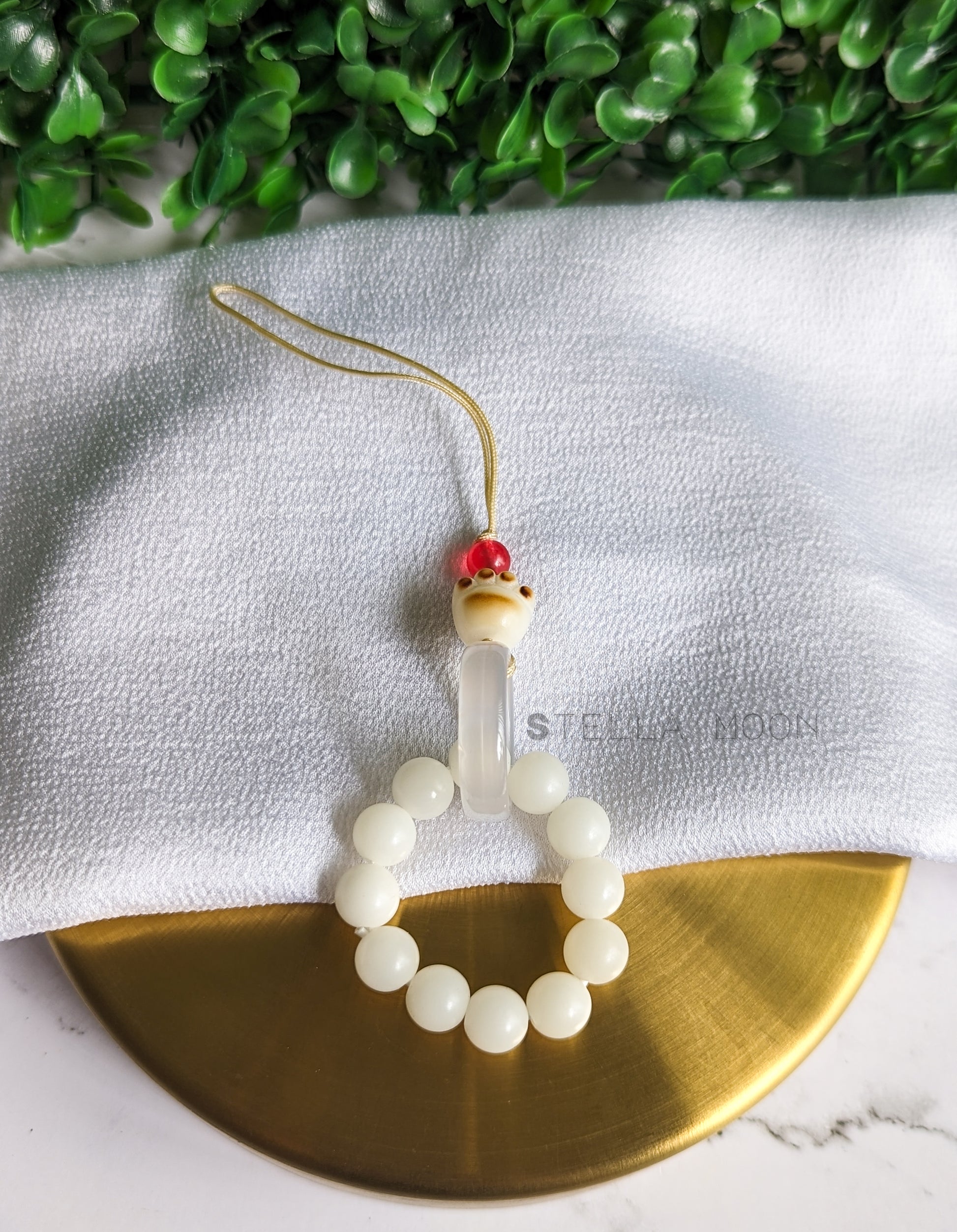 Cat Paw White Chalcedony Phone Charm - The Stella Moon Shop