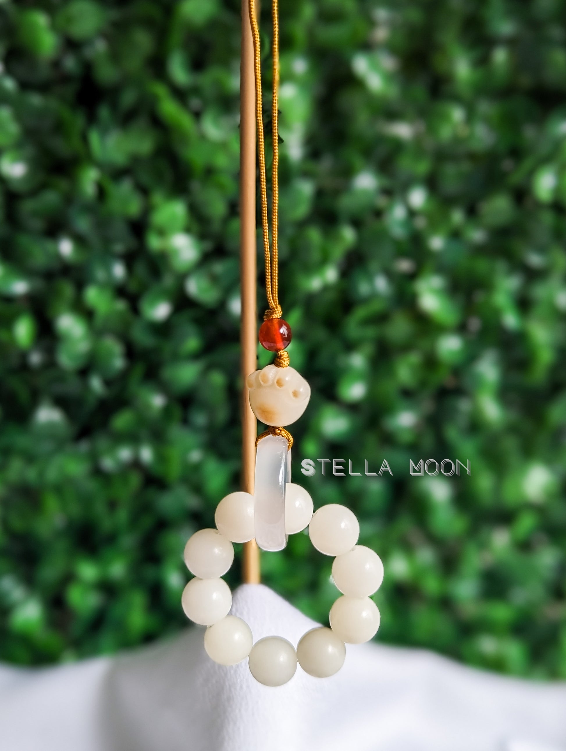 Cat Paw White Chalcedony Phone Charm - The Stella Moon Shop