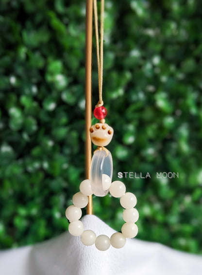 Cat Paw White Chalcedony Phone Charm - The Stella Moon Shop