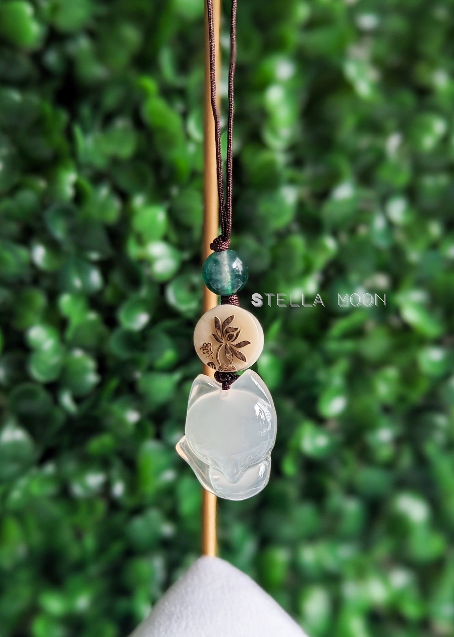 Fox White Chalcedony Phone Charm - The Stella Moon Shop