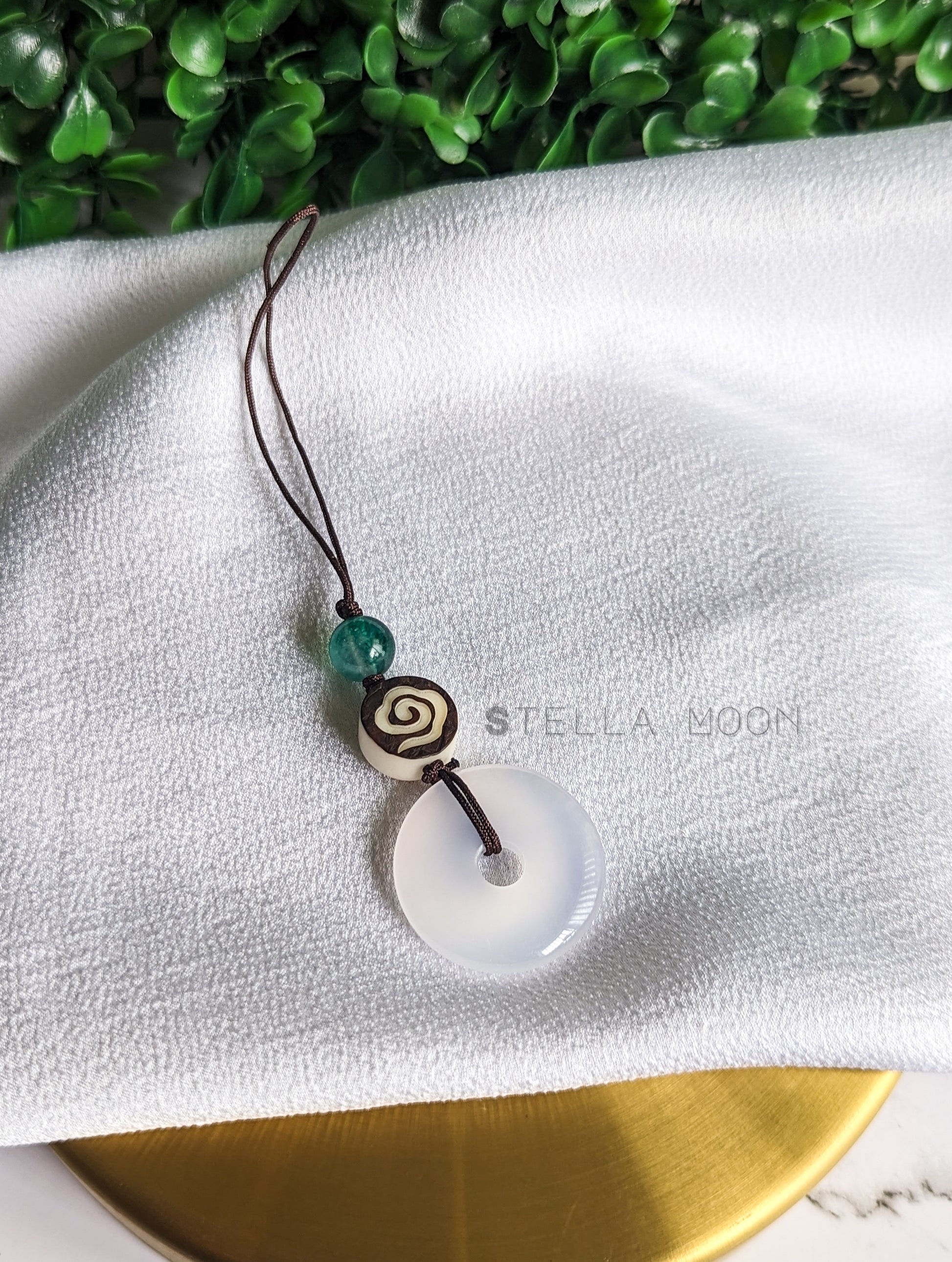 Fox White Chalcedony Phone Charm - The Stella Moon Shop