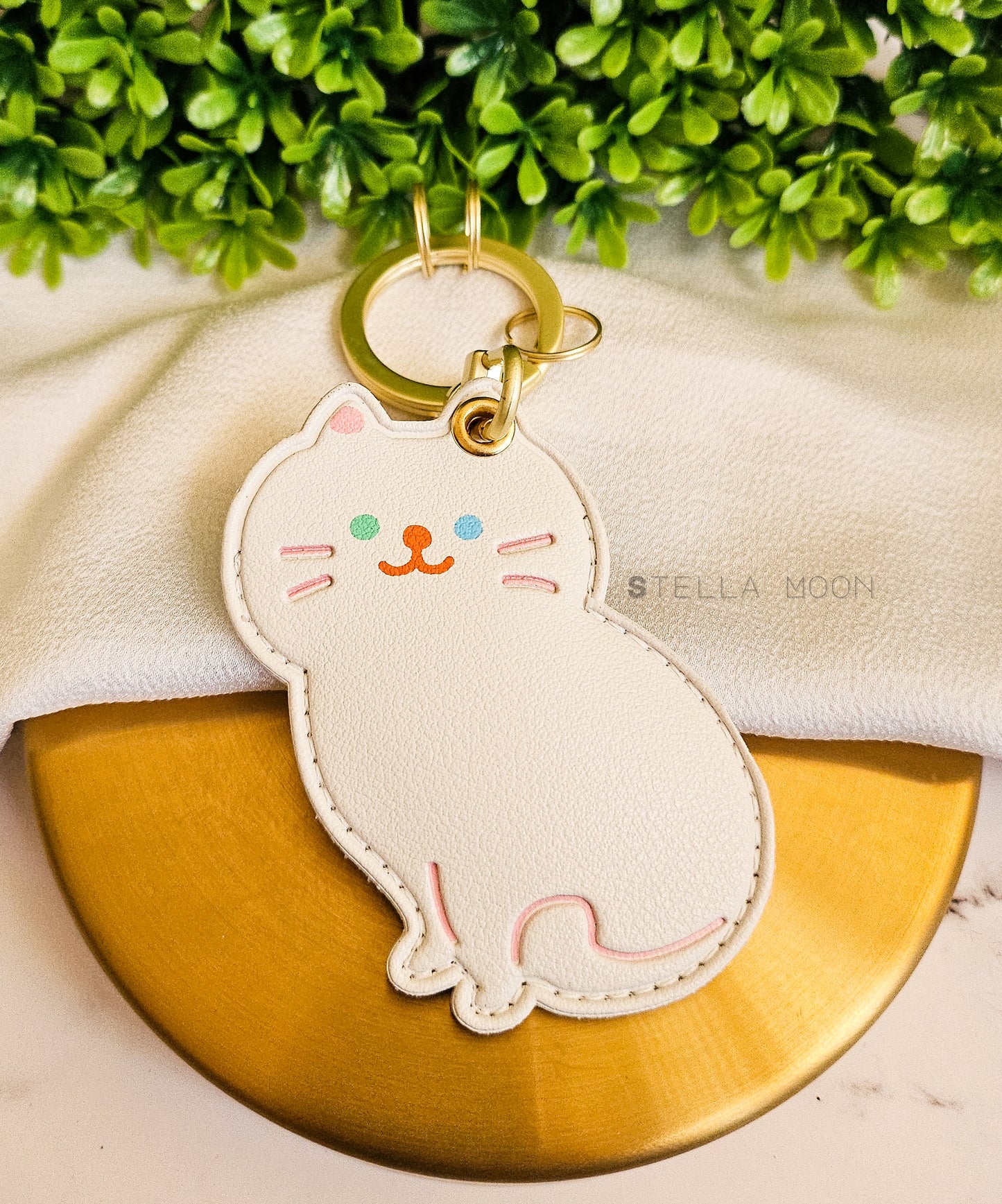 Leather Cat Keychain - The Stella Moon Shop