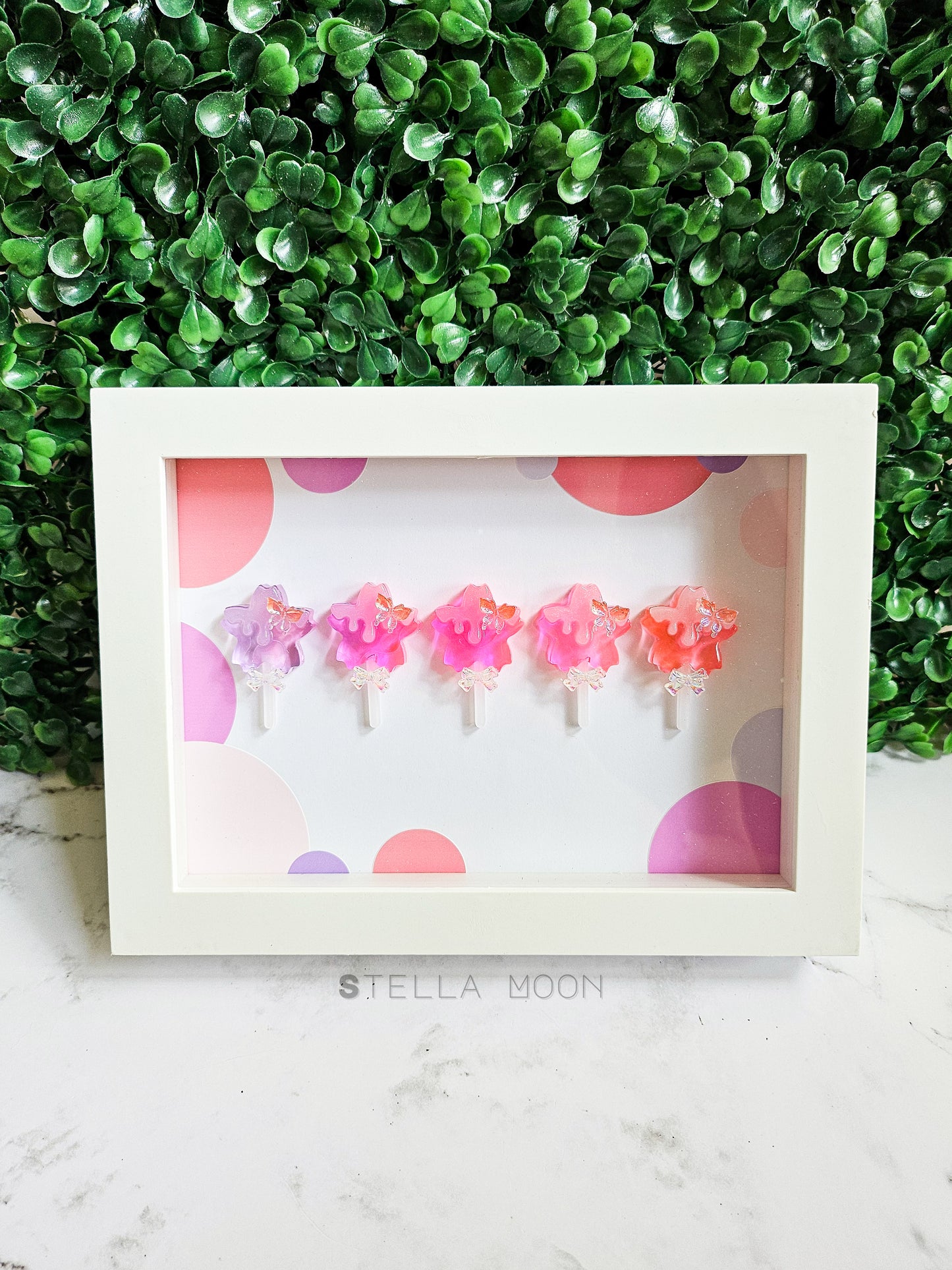 Butterfly & Sakura Lollipop Framed Artwork 5x7 - The Stella Moon Shop