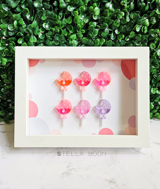 Framed Moon Lollipop Artwork 5x7 - The Stella Moon Shop