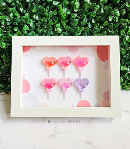 Framed Heart Lollipop Artwork 5x7 - The Stella Moon Shop