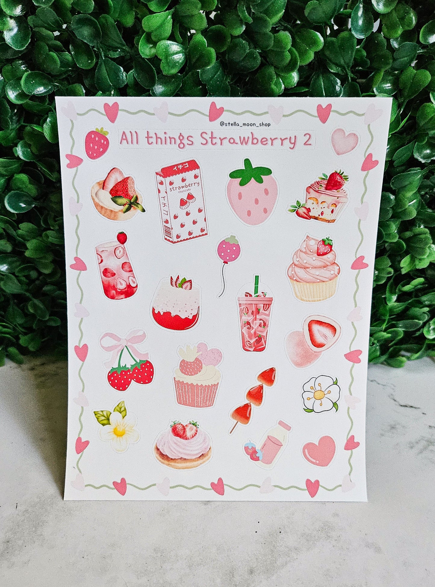 All Things Strawberry 2 Sticker Sheet - The Stella Moon Shop