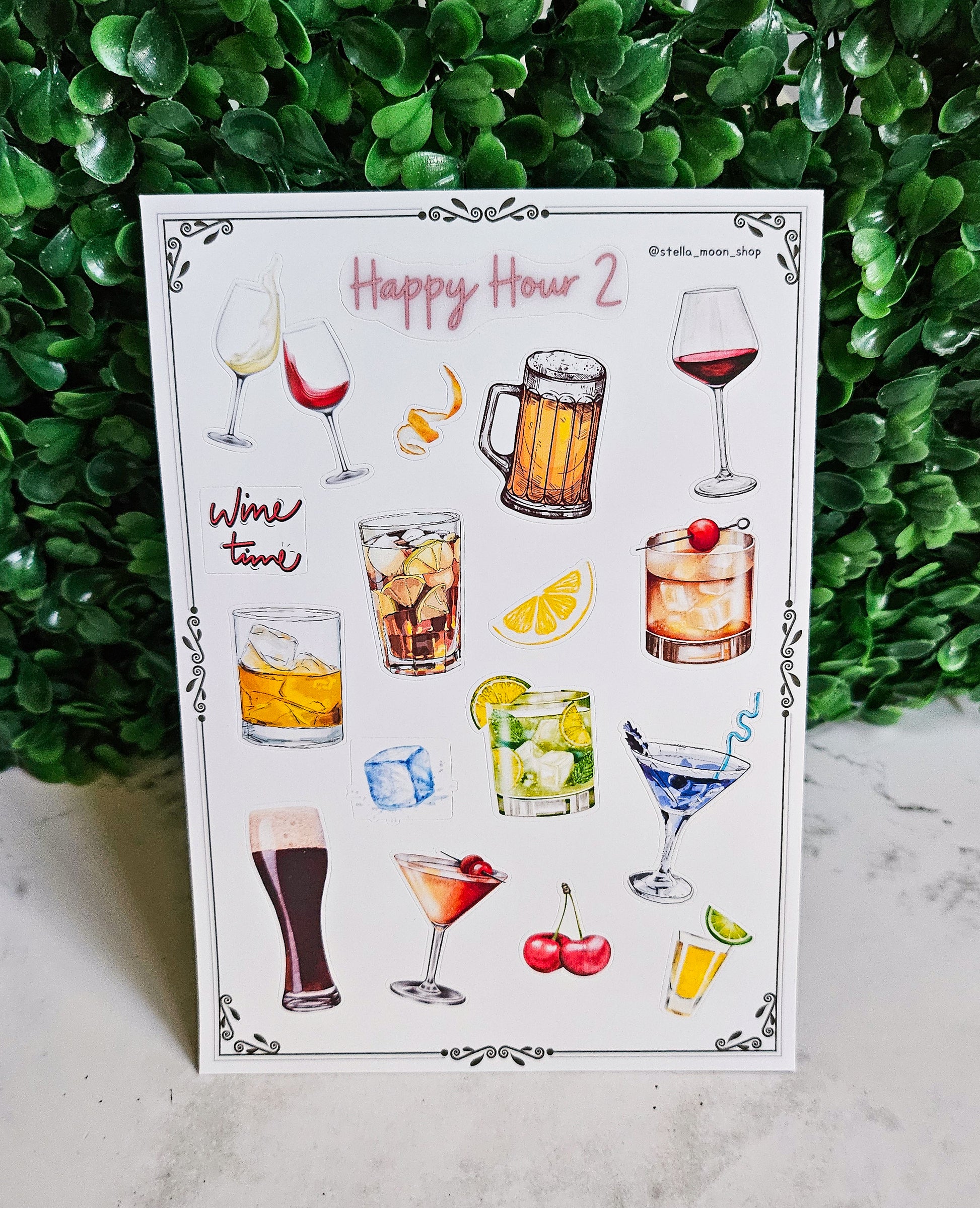 Happy Hour 2 Sticker Sheet - The Stella Moon Shop