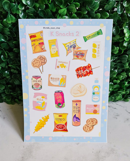 KSnacks 2 Sticker Sheet - The Stella Moon Shop