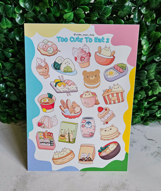 Too Cute To Eat 2 Sticker Sheet - The Stella Moon Shop