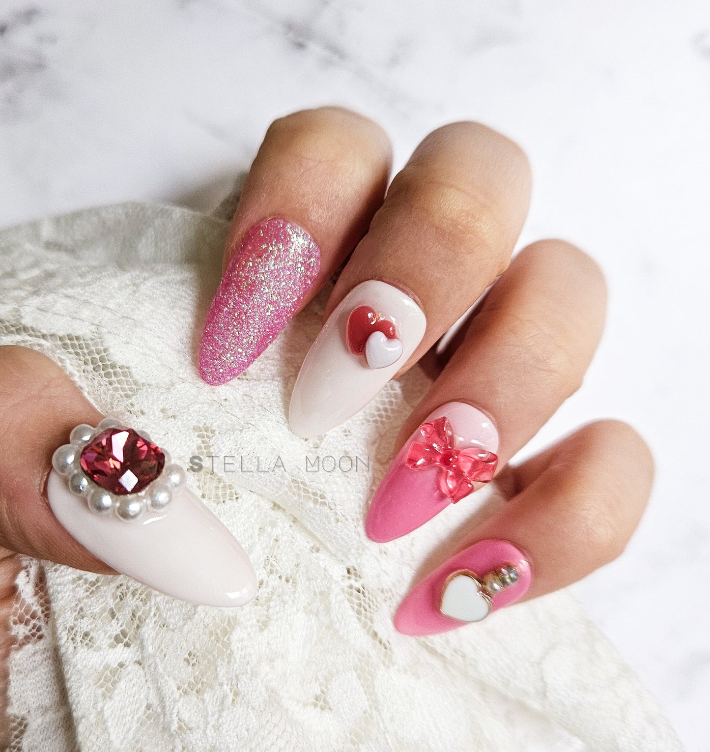 Pink Romance Press-On Nails - The Stella Moon Shop