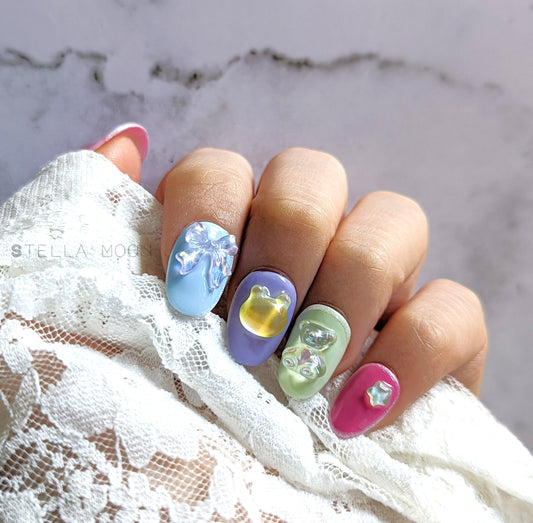 Rainbow Jelly Press-On Nails - The Stella Moon Shop