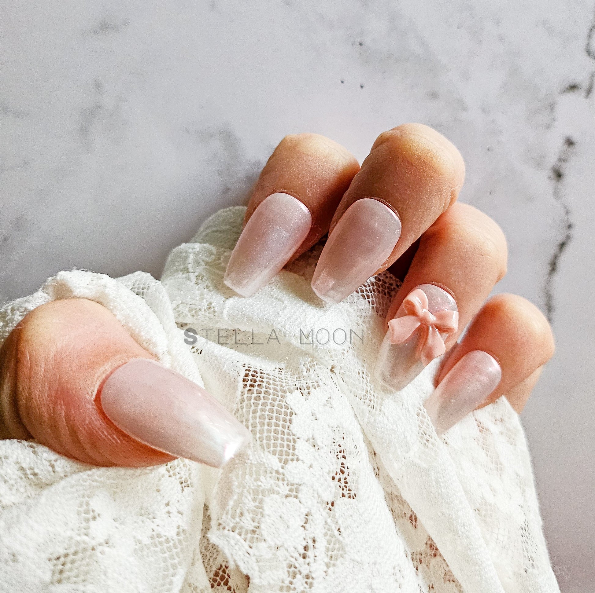 Blushing Pearl Press-On Nails - The Stella Moon Shop