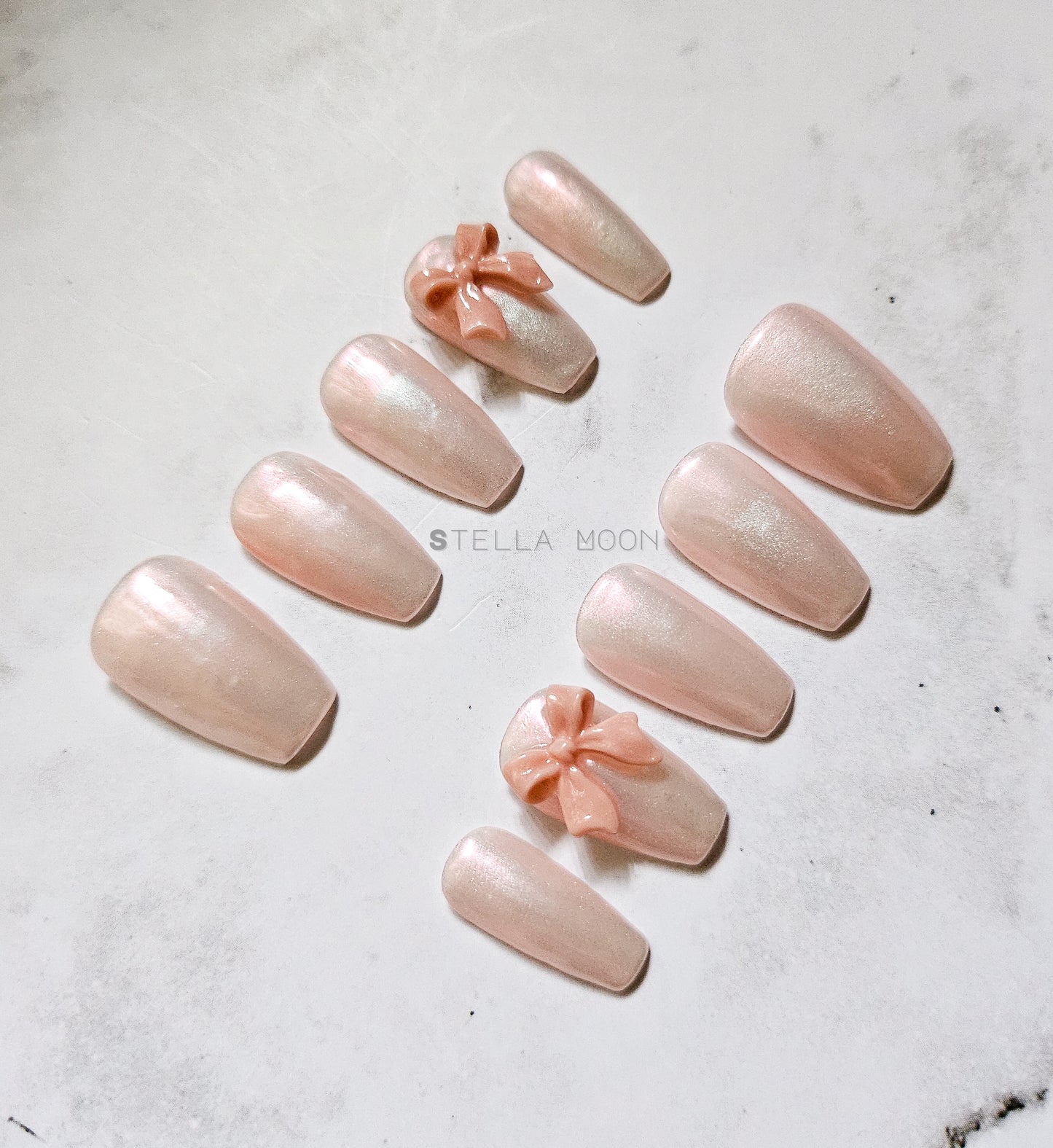 Blushing Pearl Press-On Nails - The Stella Moon Shop