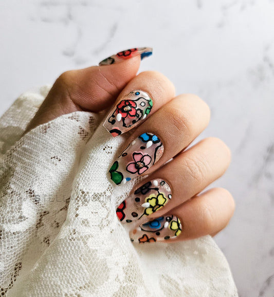 Flower Garden Press-On Nails - The Stella Moon Shop