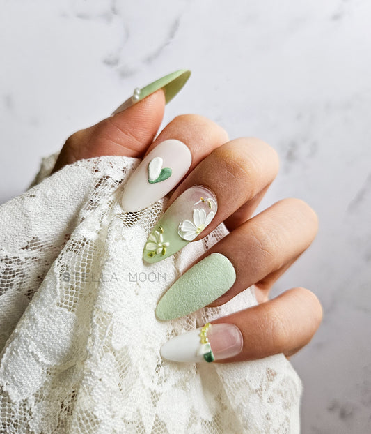 Verdant Harmony Press-On Nails - The Stella Moon Shop