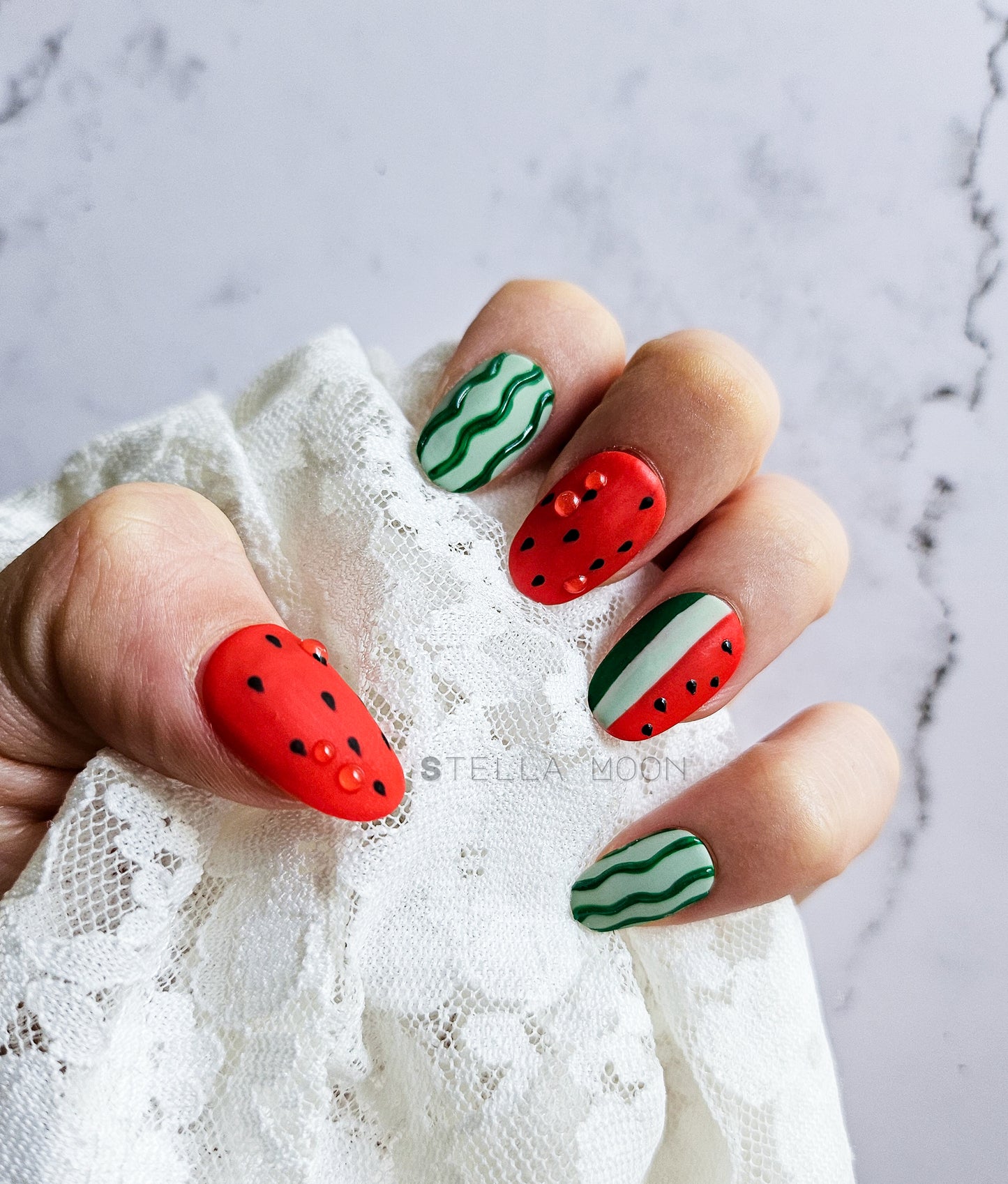 Summer Melon Press-On Nails - The Stella Moon Shop