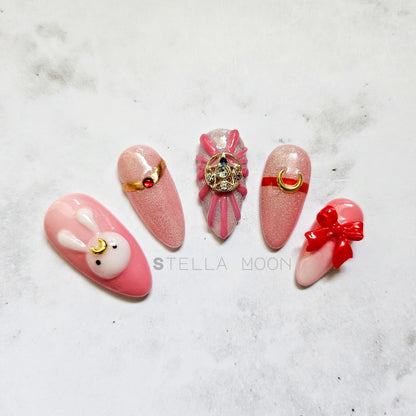 Tsuki No Usagi (Rabbit Of The Moon) Press-On Nails - The Stella Moon Shop