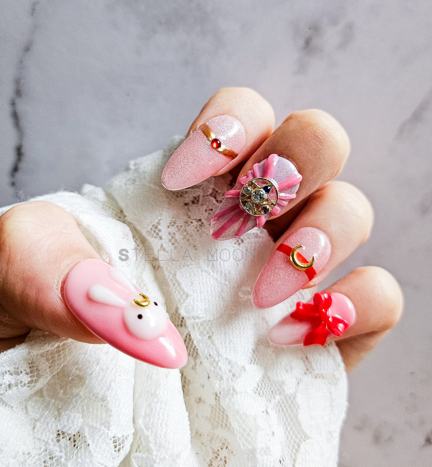 Tsuki No Usagi (Rabbit Of The Moon) Press-On Nails - The Stella Moon Shop