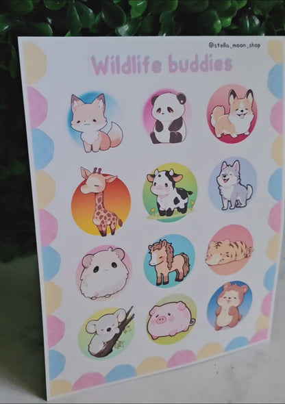 Wildlife Buddies Sticker Sheet