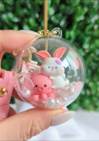 Bubble Bunny Shaker Keychain