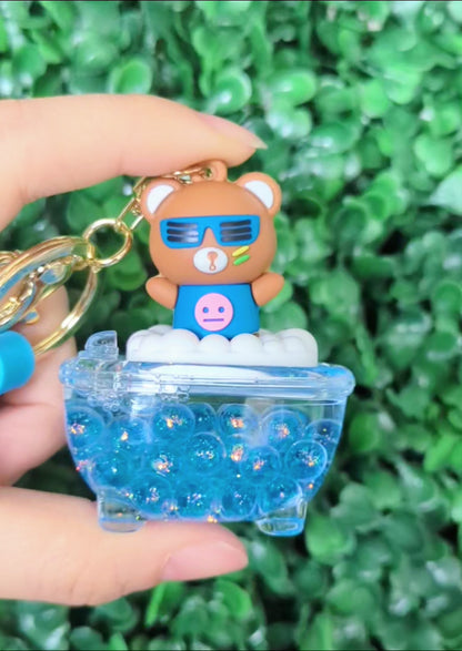 Bubble Bath Party Liquid Keychain