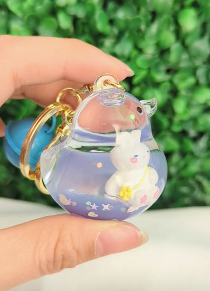 Bunny Liquid Keychain