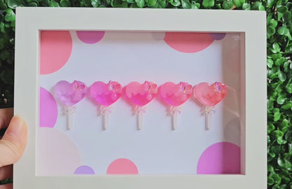 Butterfly & Heart Lollipop Framed Artwork 5x7