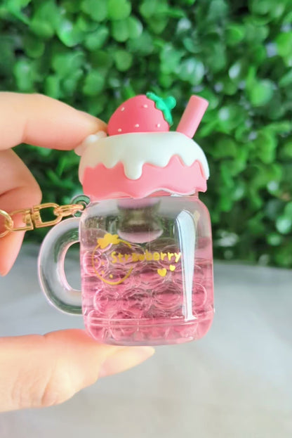 Strawberry Liquid Keychain