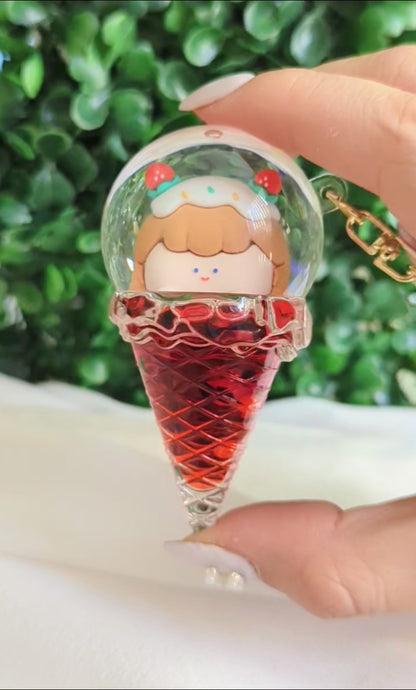 Strawberry Ice Cream Liquid Keychain