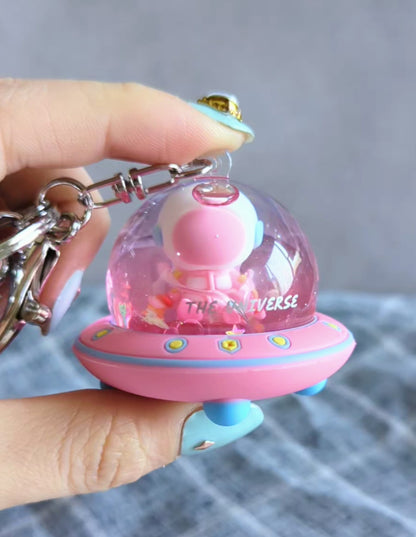 Space Ship Liquid Keychain