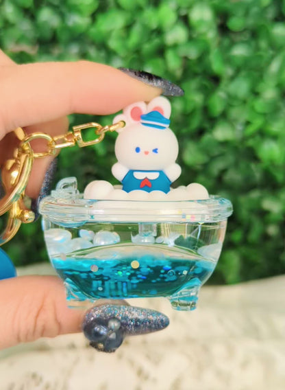 Bubble Bath Sailor Liquid Keychain