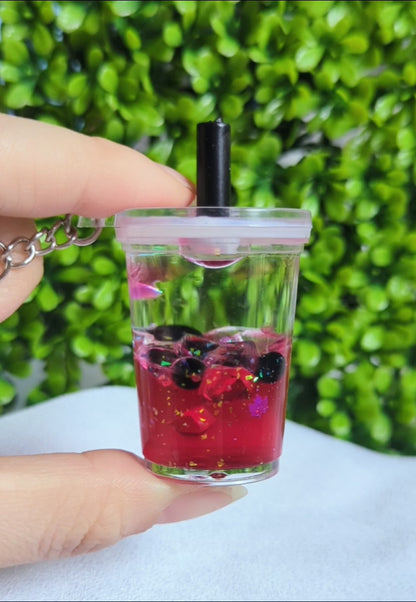 Milky Custom Liquid Keychain: Rose, Fuchsia, Peach, Watermelon, Strawberry