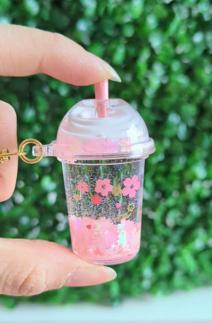 Sakura Liquid Keychain