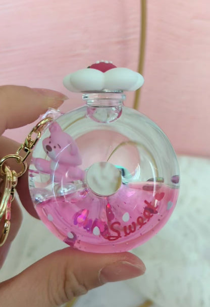 Spinning Flower Liquid Keychain