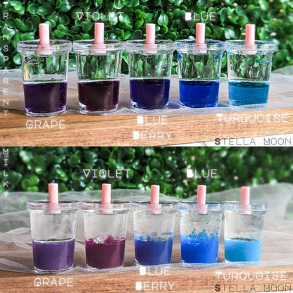 Transparent Custom Liquid Keychain: Grape, Violet, Blueberry, Blue, Turquoise - The Stella Moon Shop